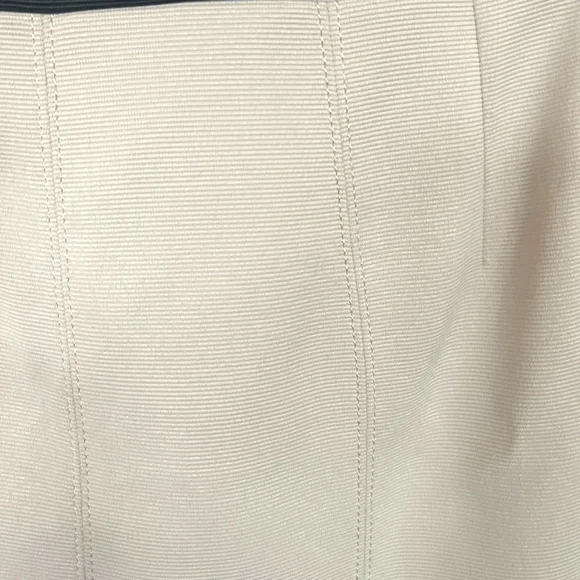 NWT‎ Karen Millen Midi Sheath Pencil Dress Cross Back Bodycon Ribbed Nude 6 - Picture 7 of 16